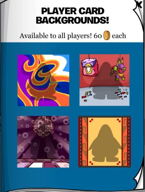 club penguin cards for sale. player-card-backrounds
